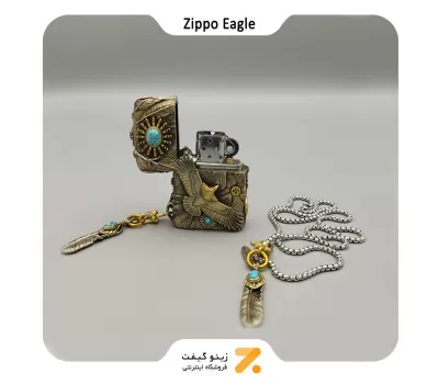 فندک زیپو کاستوم طرح عقاب و پر-​Zippo Lighter Eagle Design
