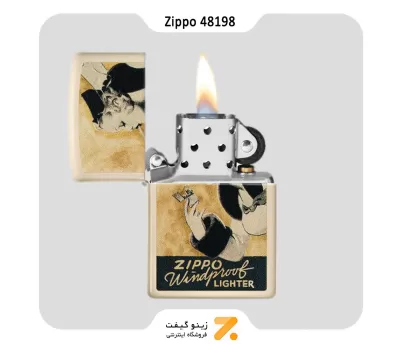فندک زیپو کرم مدل 48198 طرح لیدی-Zippo Lighter 48198 49453 WINDY DESIGN
