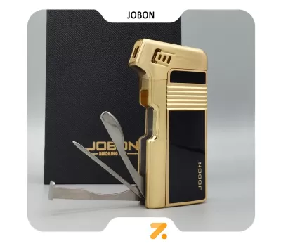 فندک گازی جوبون طلایی با شعله پیپ مدل 2202-30-​Jobon Lighter SN-LIJB-2202-30