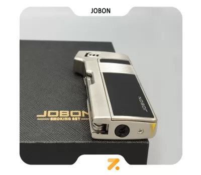 فندک گازی جوبون نقره ای با شعله پیپ مدل 2202-31-Jobon Lighter SN-LIJB-2202-31