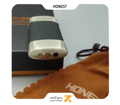 فندک گازی هانست با روکش چرم مشکی-​Honest Leather Lighter SN-LIHN-2201-4