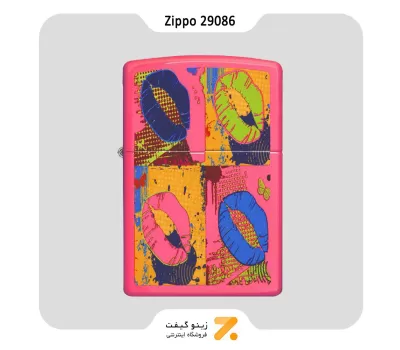 فندک بنزینی زیپو مدل 29086 صورتی طرح لب-Zippo Lighter 29086 POP LIPS