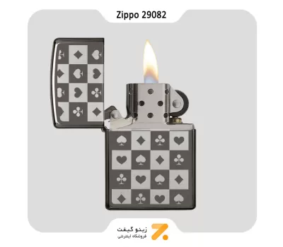 فندک بنزینی زیپو مدل 29082 رنگ دودی-​Zippo Lighter 29082 CARD SUITS