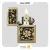 فندک بنزینی زیپو مشکی و طلائی طرح برجسته گل مدل 20903-Zippo Lighter 20903 204B Gold Floral Flourish