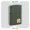 فندک زیپو سبز طرح شبدر مدل 49796-​Zippo Lighter 49796 221 FOUR LEAF CLOVER DESIGN