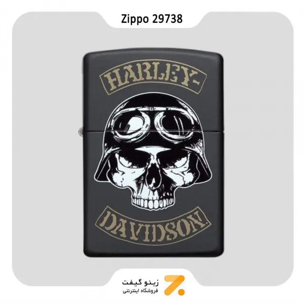 فندک بنزینی زیپو هارلی دیویدسون مشکی مدل 29738-Zippo Lighter 29738 218 HARLEY DAVIDSON