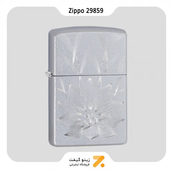 Zippo Lighter 29859 205 LOTUS OHM DESIGN فندک بنزینی زیپو طرح نیلوفر آبی مدل 29859