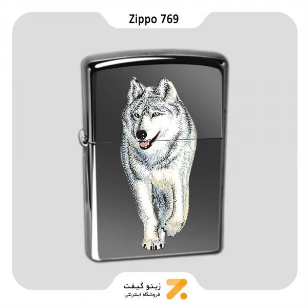 Zippo Lighter 769 WOLF فندک بنزینی زیپو طرج گرگ سفید مدل 769