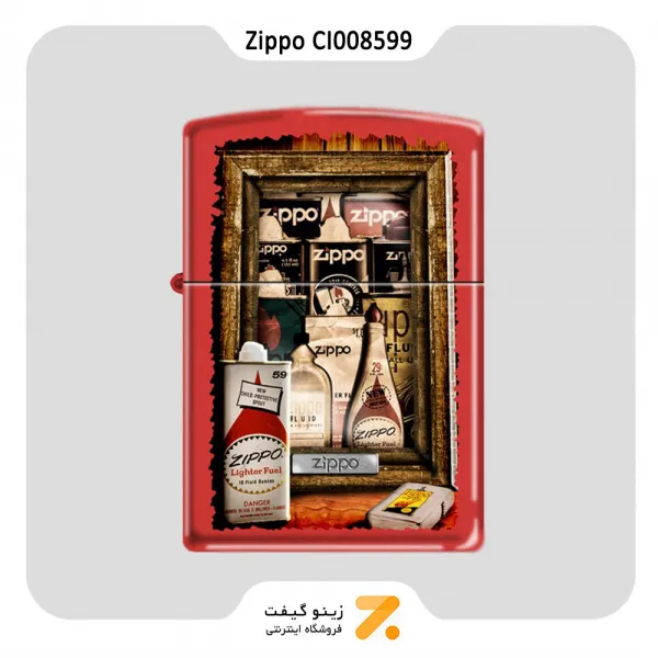 فندک  بنزینی زیپو قرمز طرح قوطی سوخت زیپو مدل سی آی 008599-Zippo Lighter 233 CI008599 PLANETA FUEL CANS