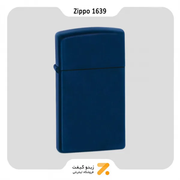 فندک بنزینی زیپو اسلیم سورمه ای مدل 1639-​Zippo Lighter 1639 SLIM NAVY BLUE MATTE