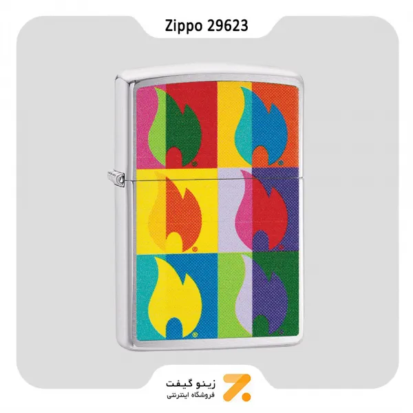 فندک بنزینی زیپو طرح شعله مدل 29623-Zippo Lighter 29623 200 ABSTRACT FLAME DESIGN