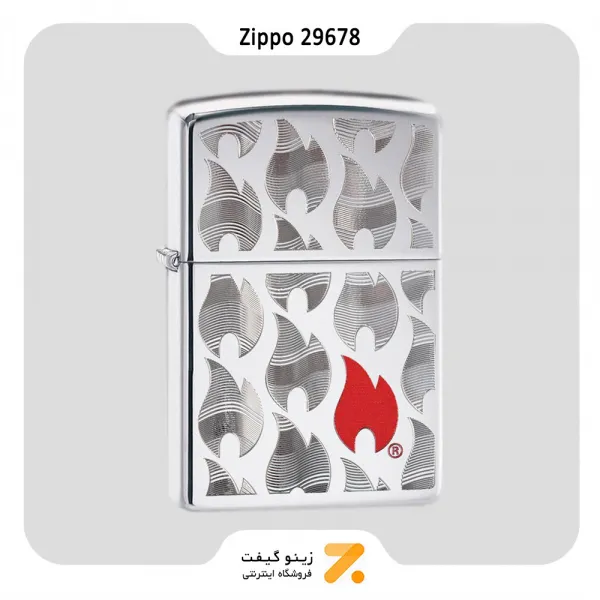 فندک بنزینی زیپو طرح شعله مدل 29678-Zippo Lighter 29678 250 ZIPPO FLAMES DESIGN