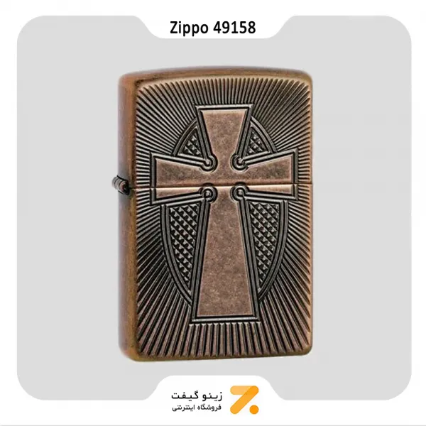 فندک بنزینی زیپو طرح صلیب مدل 49158-​Zippo Lighter 49158 -29736 DEEP CARVE CROSS DESIG