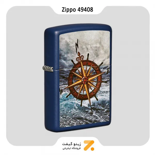 فندک زیپو سورمه ای طرح قطب نما مدل 49408-Zippo Lighter 49408 239 COMPASS DESIGN