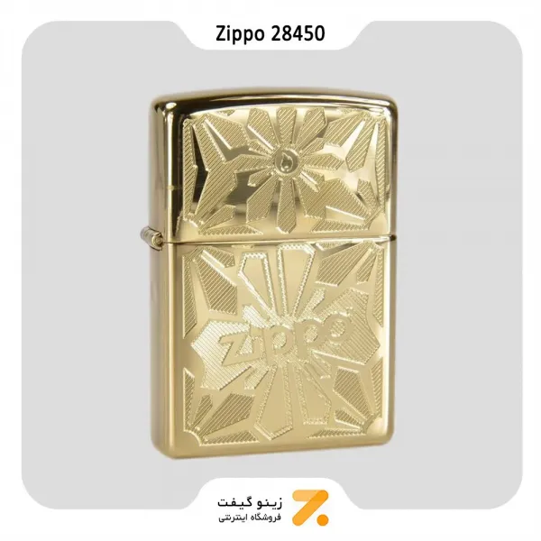 فندک بنزینی زیپو طلایی مدل Zippo Lighter 28450 254B ZIPPO ORNAMENT