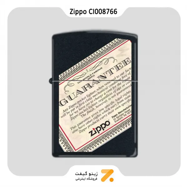 فندک بنزینی زیپو مشکی مدل سی آی 008766-Zippo Lighter 218 CI008766 PLANETA GUARANTEE