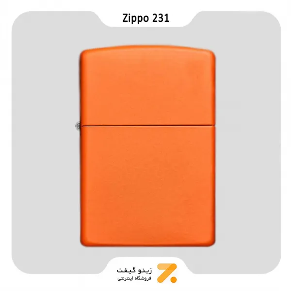 فندک بنزینی زیپو نارنجی مدل 231-​Zippo Lighter 231 REGULAR ORANGE MATTE