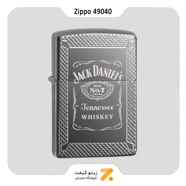 فندک زیپو بلک آیس طرح لوگو جک دنیلز مدل 49040-Zippo Lighter 49040 24095 JACK DANIELS