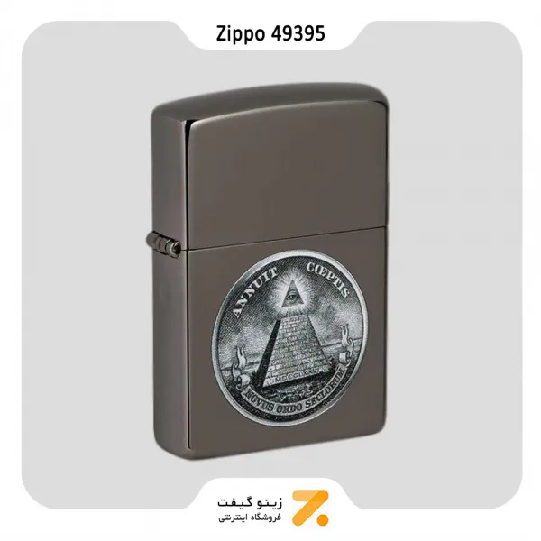 فندک زیپو بلک آیس طرح مهر بزرگ دلار آمریکا مدل 49395-Zippo Lighter 49395 150 DOLLAR DESIGN