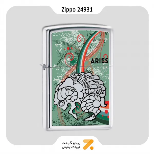 فندک زیپو طرح برج حمل مدل 24931-​​Zippo Lighter 24931 250-ZODIAC ARIES 24931