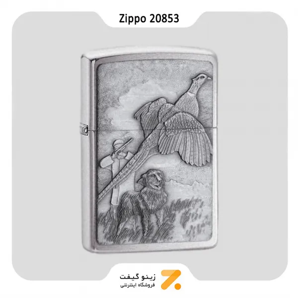 فندک زیپو طرح برجسته شکار قرقاول مدل 20853-Zippo Lighter ​20853 Flashing Pheasant