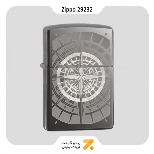 فندک زیپو طرح قطب نما مدل 29232-Zippo Lighter 29232 Black Ice Compass