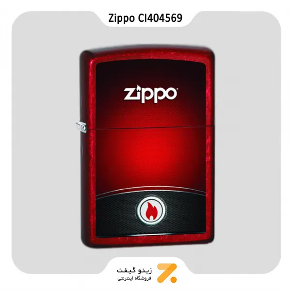 فندک زیپو طرح لوگو زیپو و شعله مدل سی آی 404569-Zippo Lighter ​21063 CI404569 RED AND BLACK ZIPPO
