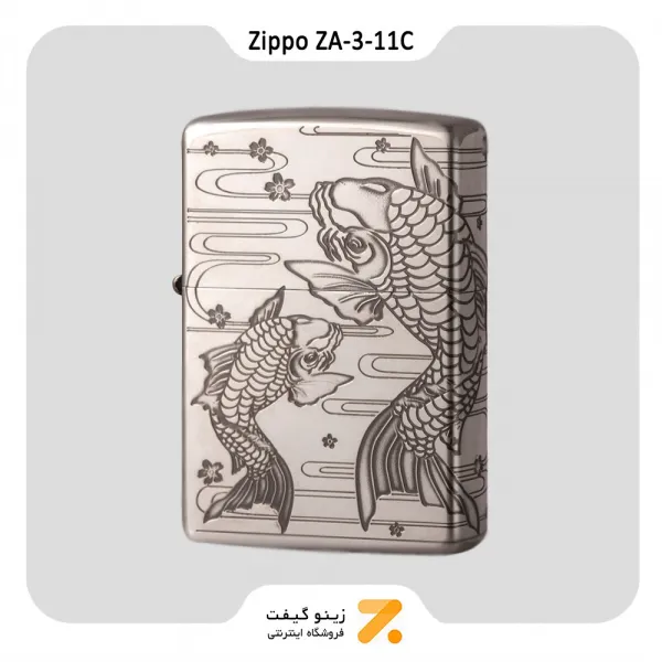 فندک زیپو طرح ماهی مدل زد ای 3-11 سی-​Zippo Lighter ZA-3-11C NOBORIGOI