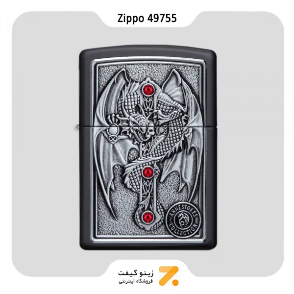 فندک زیپو کالکشن ان استوک طرح برجسته اژدها مدل 49755-Zippo Lighter 49755 218 ANNE STOKES GOTHIC GUAR