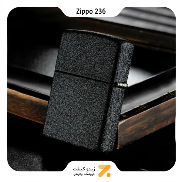 فندک بنزینی زیپو آسفالتی مدل 236-​Zippo Lighter 236 Black Crackle