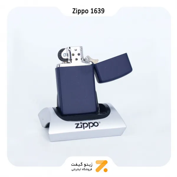 فندک بنزینی زیپو اسلیم سورمه ای مدل 1639-​Zippo Lighter 1639 SLIM NAVY BLUE MATTE