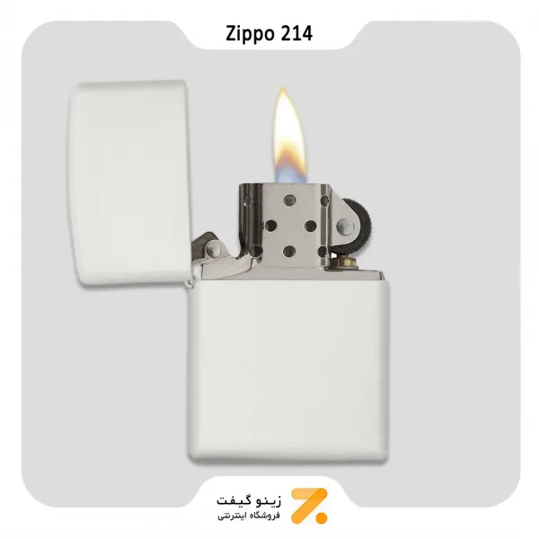 فندک بنزینی زیپو سفید مدل 214-​Zippo Lighter 214 White Matte