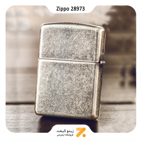 فندک بنزینی زیپو طرح آنتیک مدل 28973-Zippo Lighter 28973 ARMOR ANTQ SLVR PLT