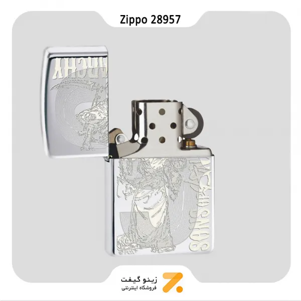 فندک بنزینی زیپو طرح اسکلت و تبر مدل 28957-​Zippo Lighter 28957 250 SOA