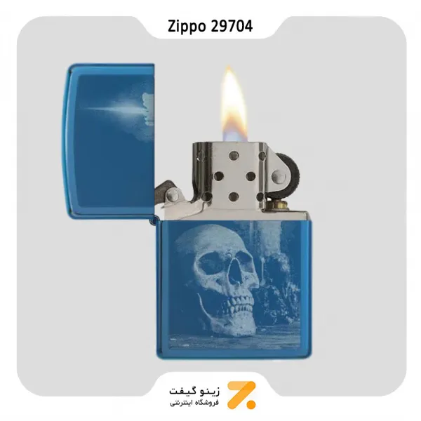 فندک بنزینی زیپو طرح جمجمه مدل 29704-Zippo Lighter ​29704 20446 SKULL DESIGN
