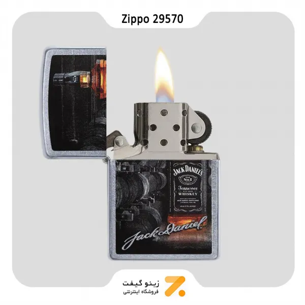 فندک بنزینی زیپو طرح جک دنیلز مدل 29570-Zippo Lighter 29570 207 JACK DANIELS