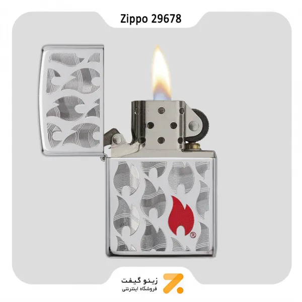 فندک بنزینی زیپو طرح شعله مدل 29678-Zippo Lighter 29678 250 ZIPPO FLAMES DESIGN