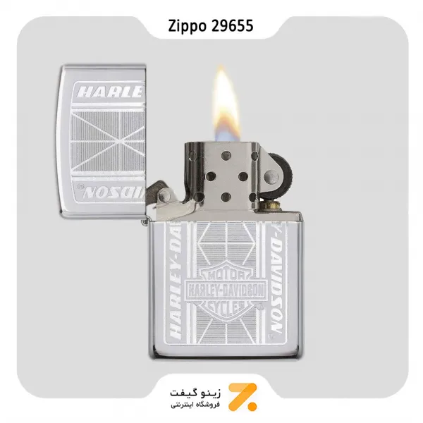 فندک بنزینی زیپو طرح لوگو هارلی دیویدسون مدل 29655-​Zippo Lighter ​29655 250 HARLEY DAVIDSON