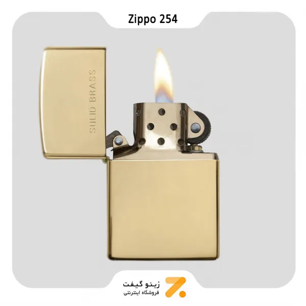 فندک بنزینی زیپو طلایی مدل 254-Zippo Lighter ​254 HP BRASS WSOLID BRASS-720060399