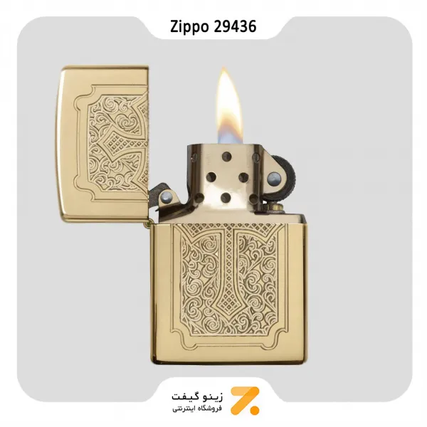 فندک بنزینی زیپو طلایی مدل 29436 طرح صلیب-Zippo Lighter ​29436 169 ECCENTRIC