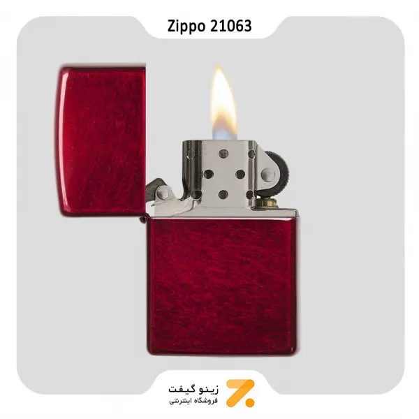 فندک بنزینی زیپو قرمز مدل 21063-​Zippo Lighter 21063 REG CANDY APPLE RED MT LT