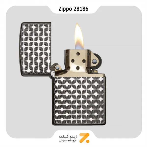 فندک بنزینی زیپو مدل 28186 طرح برجسته ستاره-Zippo Lighter ​28186-000009 24095 ENGINE TURN STAR
