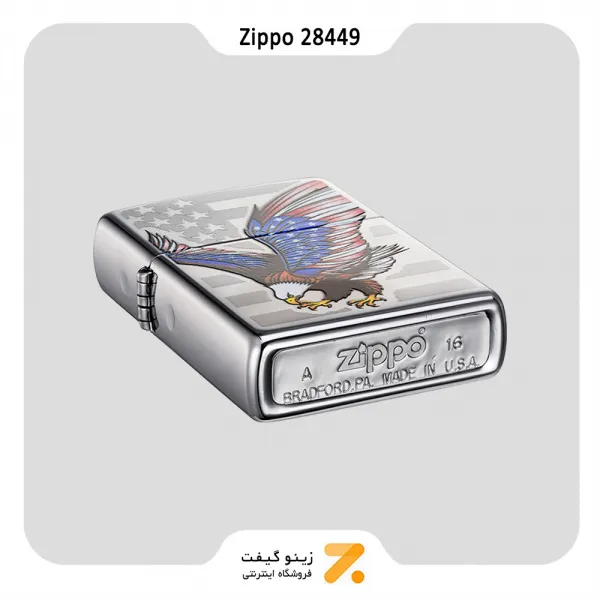 فندک بنزینی زیپو مدل 28449 طرح پرچم آمریکا-Zippo Lighter 28449-000009 250 EAGLE FLAG