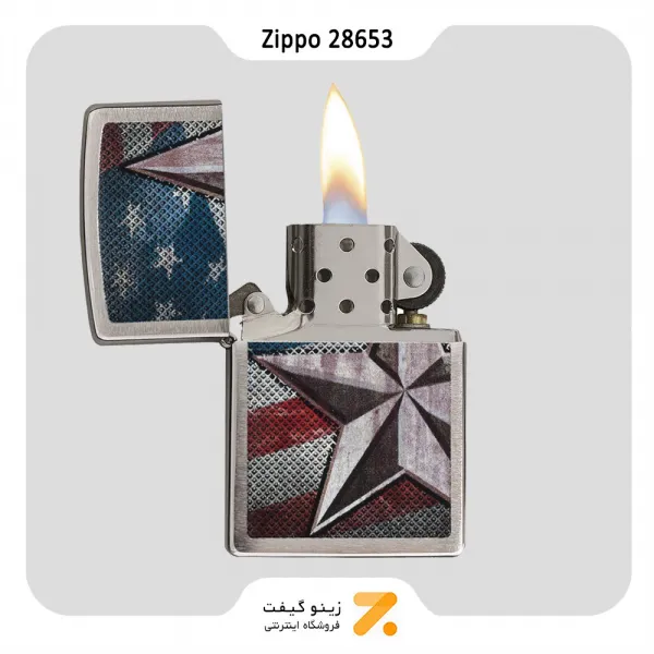 فندک بنزینی زیپو مدل 28653 طرح ستاره-​Zippo Lighter 28653 200 RETRO STAR