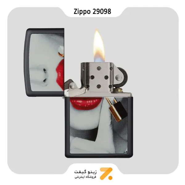 فندک بنزینی زیپو مدل 29089 طرح لب و کلید-Zippo Lighter 29089 LOCKED LIPS