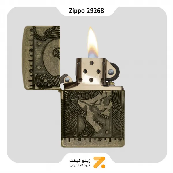 فندک بنزینی زیپو مدل 29268 طرح اسکلت-Zippo Lighter 29268 STEAMPUNK