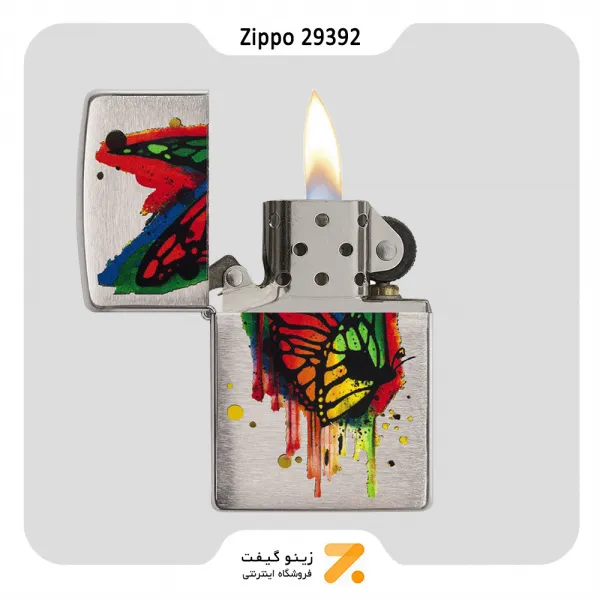 فندک بنزینی زیپو مدل 29392 طرح پروانه-Zippo Lighter 29392 200 BUTTERFLY