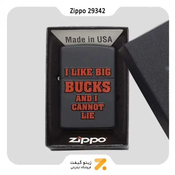 فندک بنزینی زیپو مشکی با نوشته قرمز مدل 29342-Zippo Lighter 29342 218 I LIKE BIG BUCKS