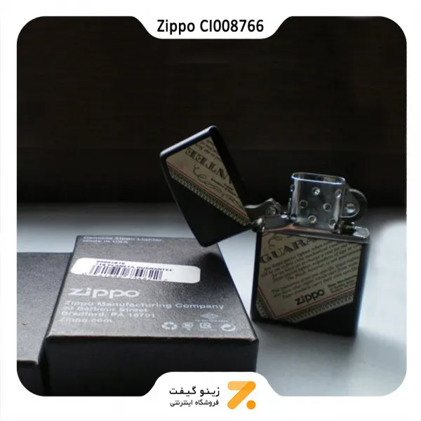 فندک بنزینی زیپو مشکی مدل سی آی 008766-Zippo Lighter 218 CI008766 PLANETA GUARANTEE
