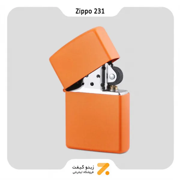 فندک بنزینی زیپو نارنجی مدل 231-​Zippo Lighter 231 REGULAR ORANGE MATTE